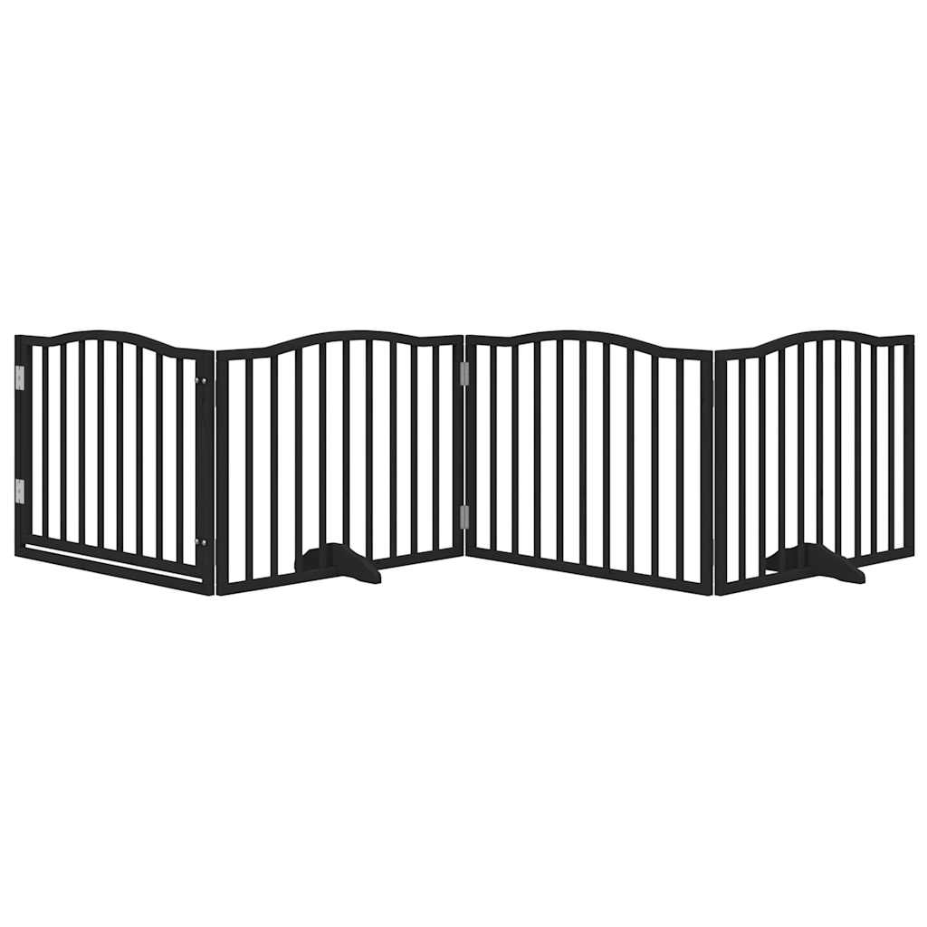 VidaXL Hundegitter mit Tür klappbar 4 Paneele schwarz 320 cm Pappelholz
