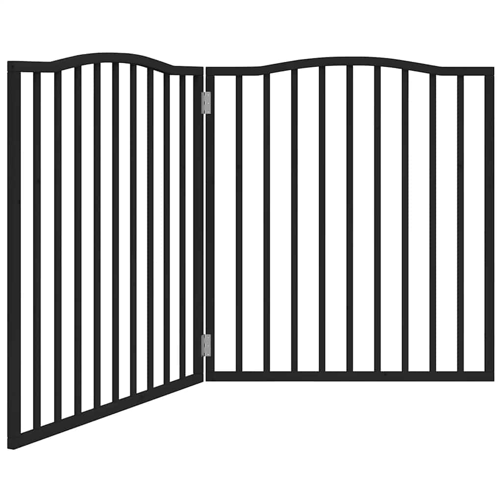 Vidaxl Hundezaun zusammenklappbar 2 Panels 160 cm Populierhout Schwarz