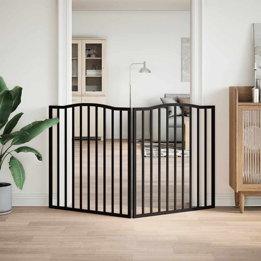 Vidaxl Hundezaun zusammenklappbar 2 Panels 160 cm Populierhout Schwarz