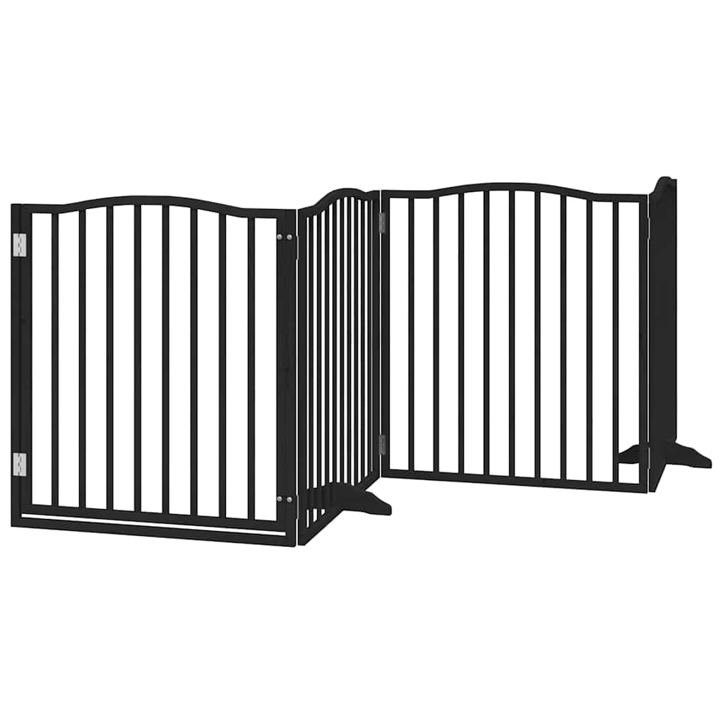 Vidaxl Hundezaun zusammenklappbar 4 Paneele 320 cm Pappelholz Schwarz