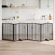 Vidaxl Hundezaun zusammenklappbar 4 Paneele 320 cm Pappelholz Schwarz
