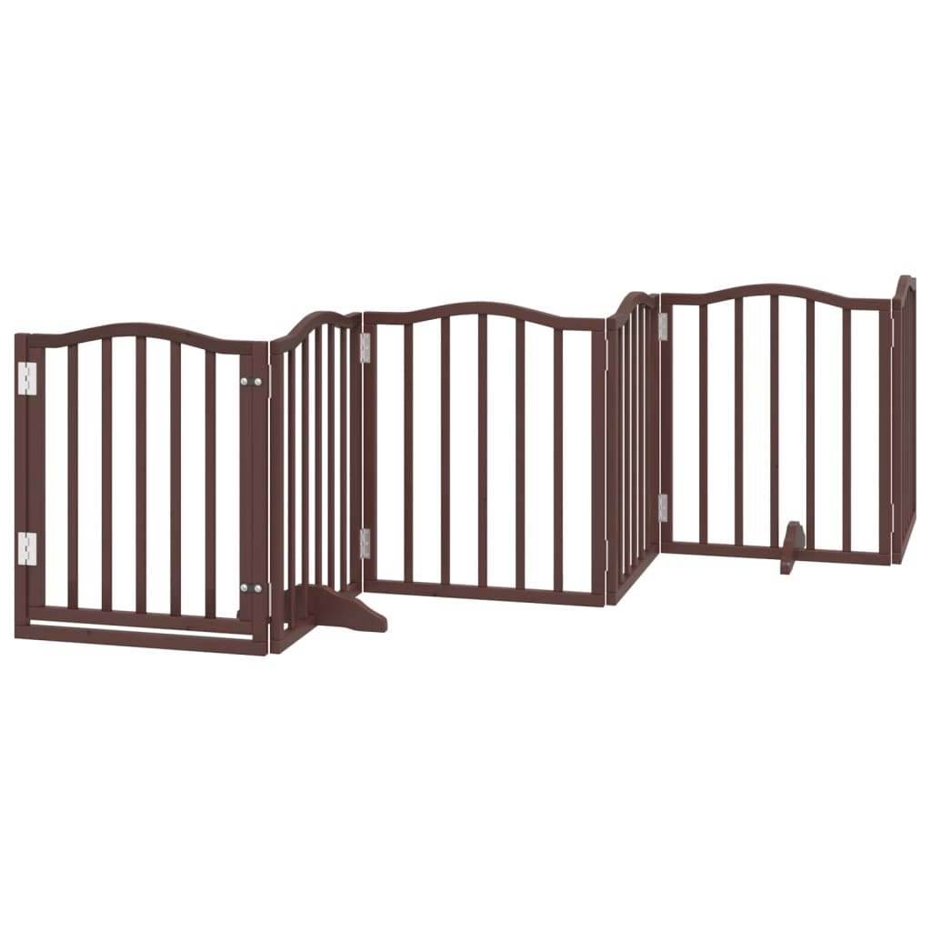 VIDAXL Hundezaun zusammenklappbar 6 Paneele 300 cm Pappelholz braune Eiche
