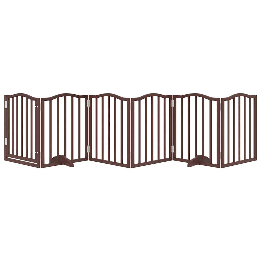 VIDAXL Hundezaun zusammenklappbar 6 Paneele 300 cm Pappelholz braune Eiche