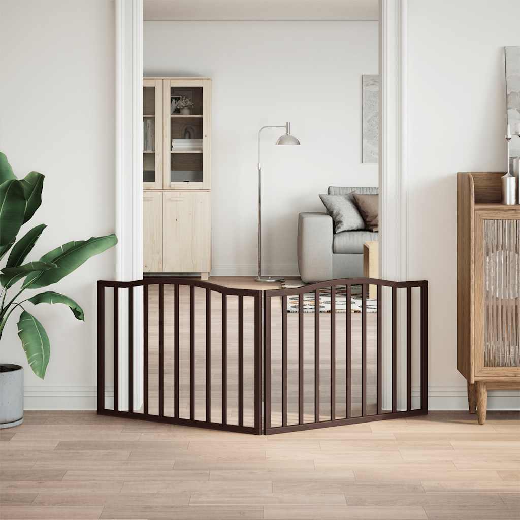 VIDAXL Hundezaun zusammenklappbar 2 Paneele 160 cm Populier Holzbraune Eiche