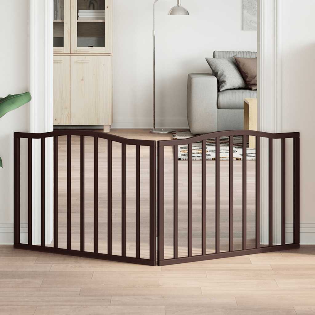 VIDAXL Hundezaun zusammenklappbar 2 Paneele 160 cm Populier Holzbraune Eiche