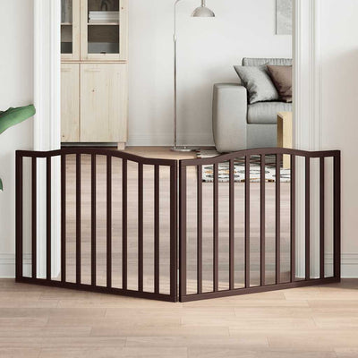 VIDAXL Hundezaun zusammenklappbar 2 Paneele 160 cm Populier Holzbraune Eiche