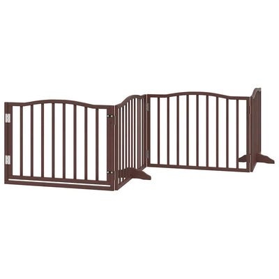 VIDAXL Hundezaun zusammenklappbar 4 Paneele 320 cm Pappelholz braune Eiche