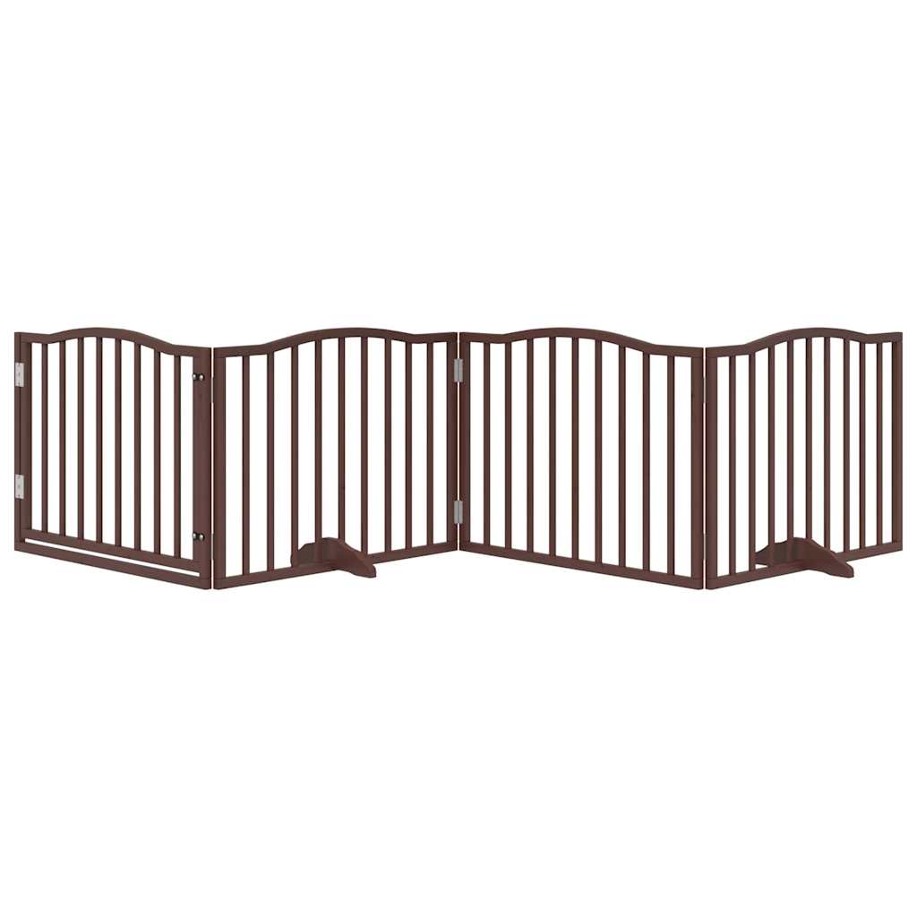 VIDAXL Hundezaun zusammenklappbar 4 Paneele 320 cm Pappelholz braune Eiche