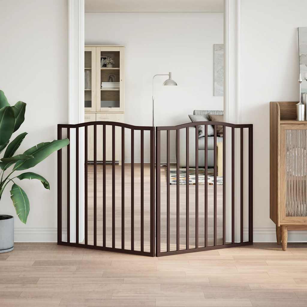 VIDAXL Hundezaun zusammenklappbar 2 Paneele 160 cm Populier Holzbraune Eiche