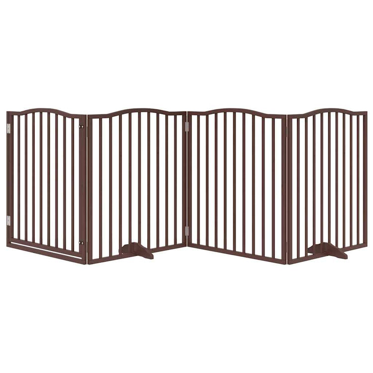 VIDAXL Hundezaun zusammenklappbar 4 Paneele 320 cm Pappelholz braune Eiche