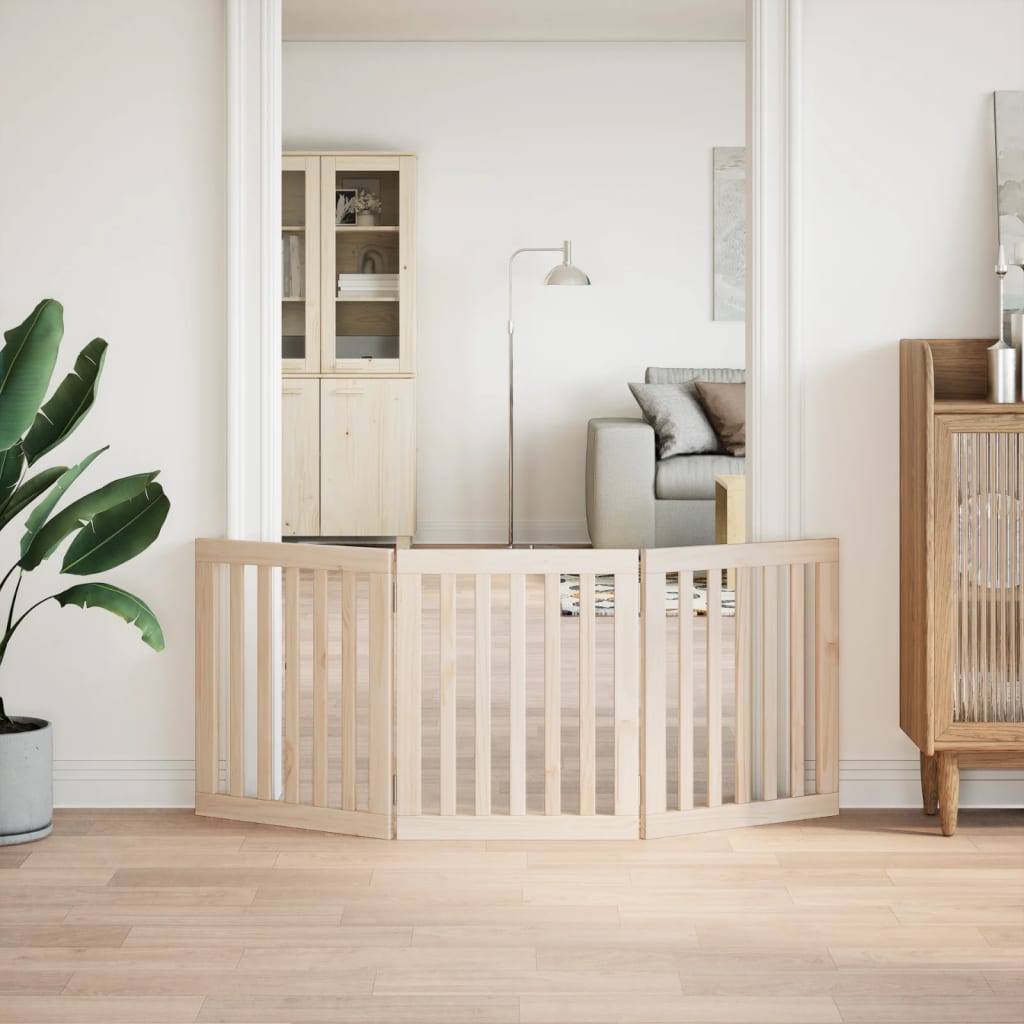Vidaxl Hundezaun zusammenklappbar 3 Panels 150 cm Pappelholz
