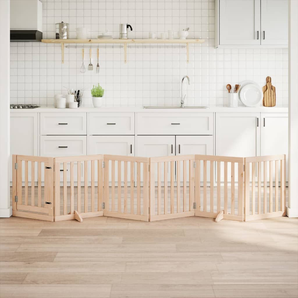 Vidaxl Hundezaun zusammenklappbar 6 Paneele 300 cm Pappelholz