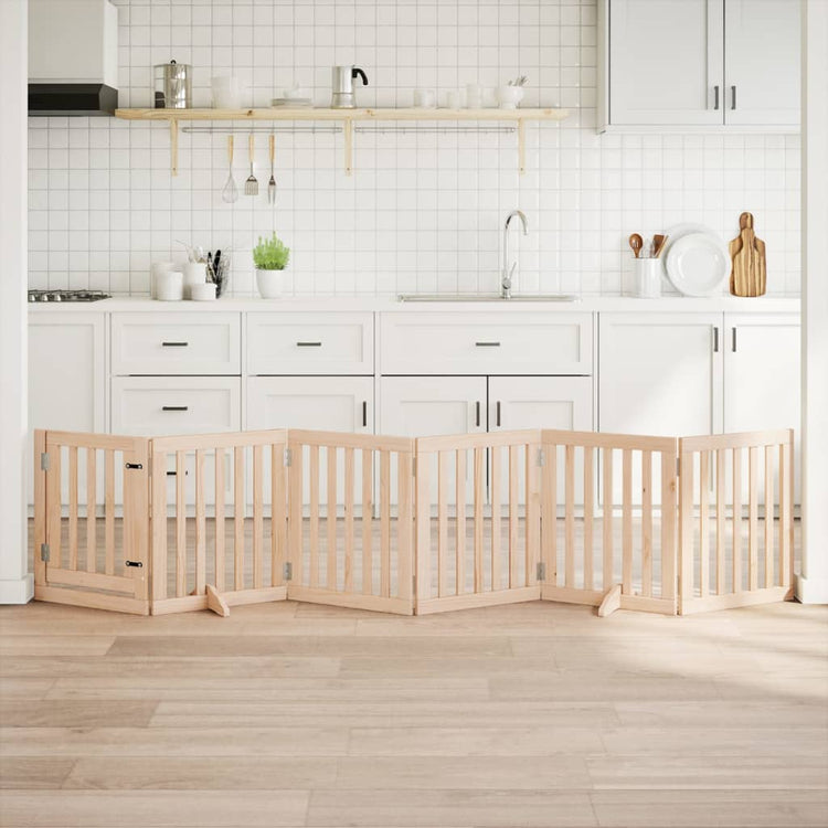 Vidaxl Hundezaun zusammenklappbar 6 Paneele 300 cm Pappelholz