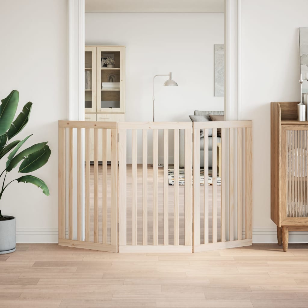 Vidaxl Hundezaun zusammenklappbar 3 Panels 150 cm Pappelholz