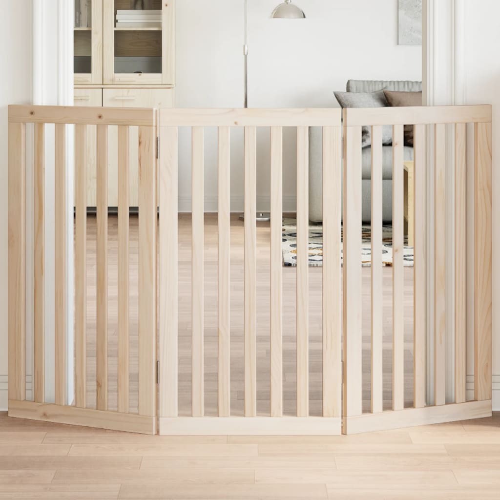 Vidaxl Hundezaun zusammenklappbar 3 Panels 150 cm Pappelholz