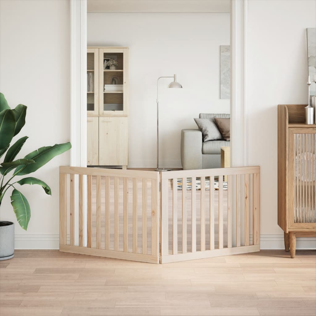 Vidaxl Hundezaun zusammenklappbar 2 Paneele 160 cm Pappelholz