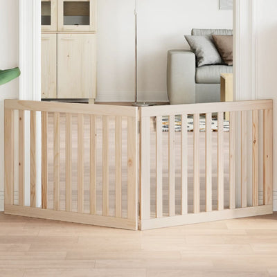 Vidaxl Hundezaun zusammenklappbar 2 Paneele 160 cm Pappelholz