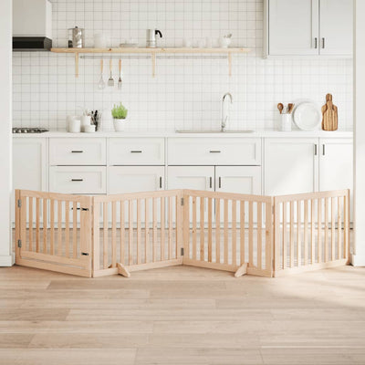 Vidaxl Hundzäune mit Tür 4 Paneele 320 cm Pappelholz falten