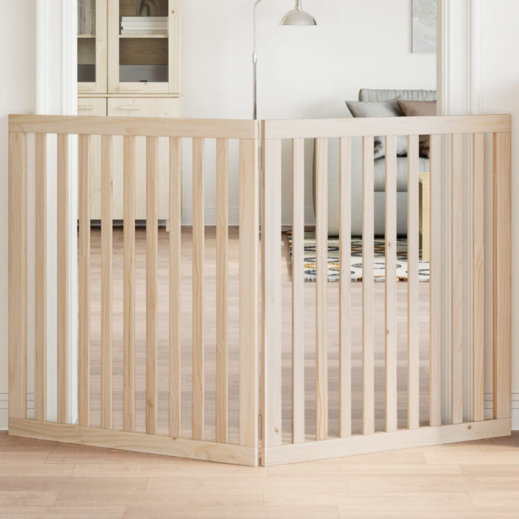 Vidaxl Hundezaun zusammenklappbar 2 Paneele 160 cm Pappelholz