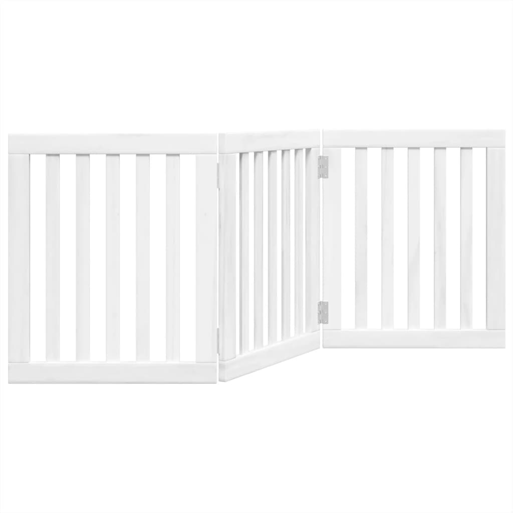 Vidaxl Hundezaun zusammenklappbar 3 Paneele 150 cm Pappelholz Weiß weiß
