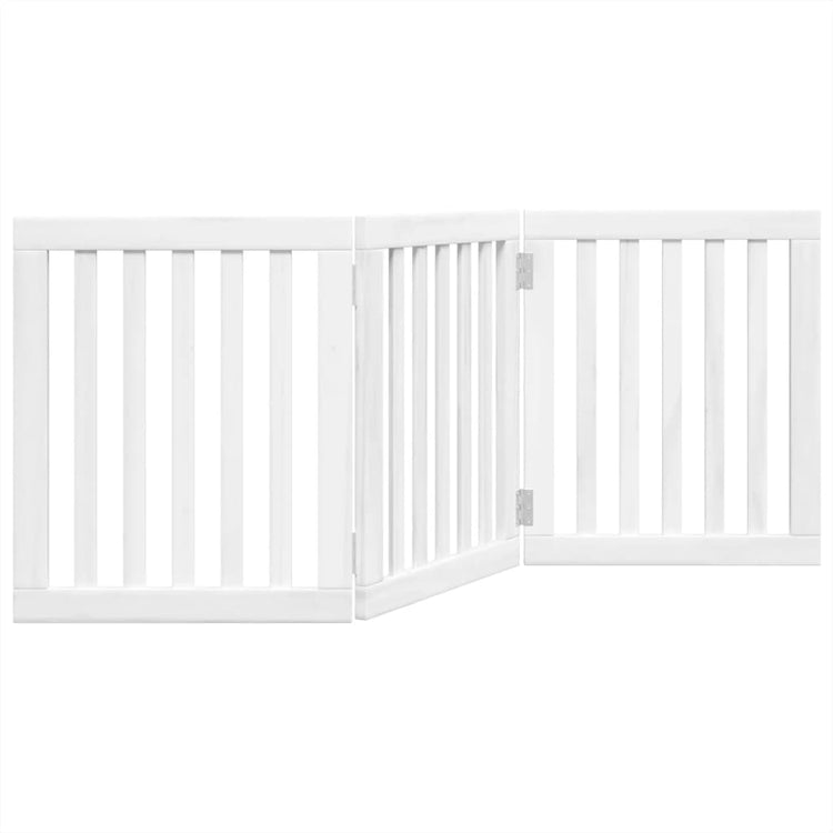 Vidaxl Hundezaun zusammenklappbar 3 Paneele 150 cm Pappelholz Weiß weiß