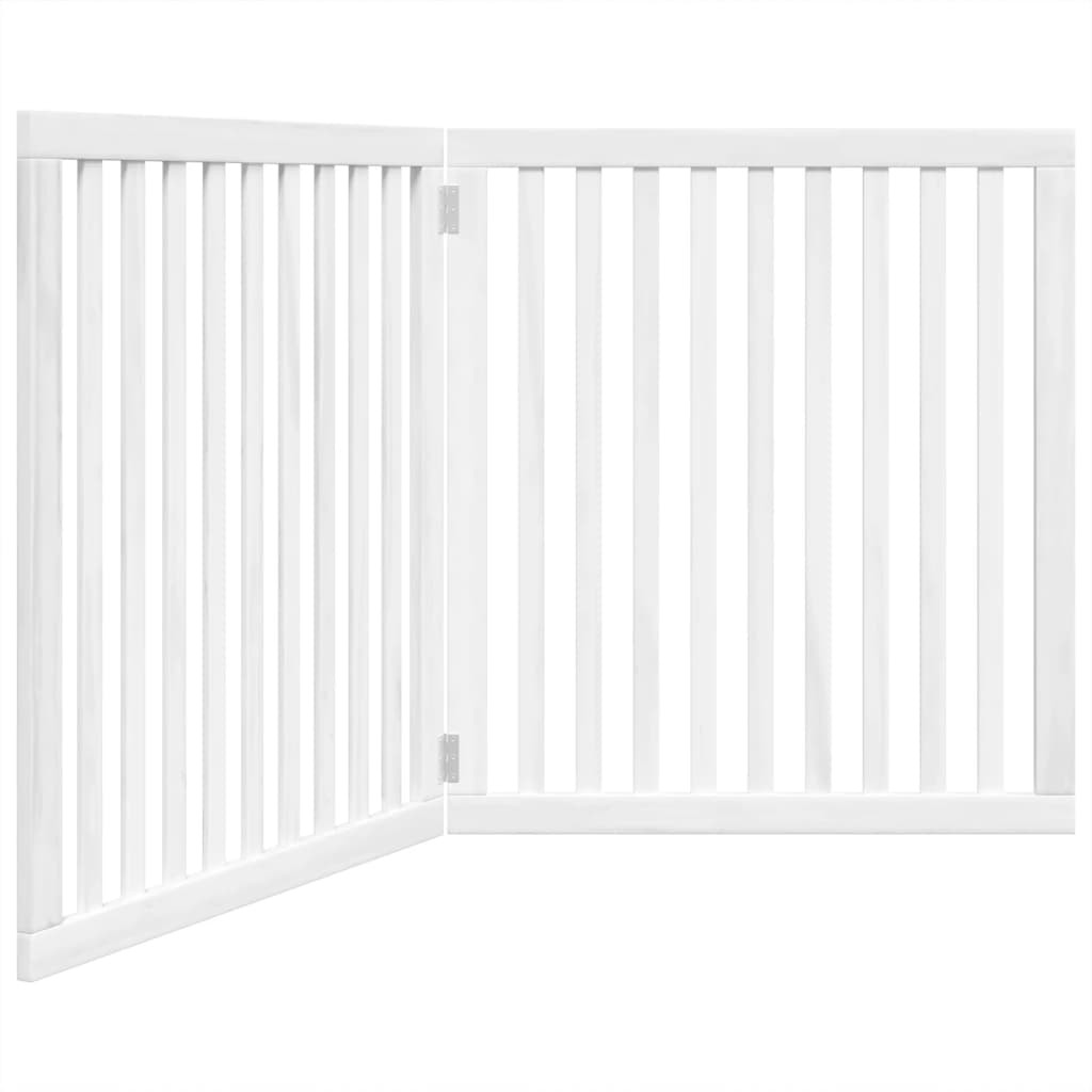 Vidaxl Hundezaun zusammenklappbar 2 Panels 160 cm Pappelholz Weiß weiß