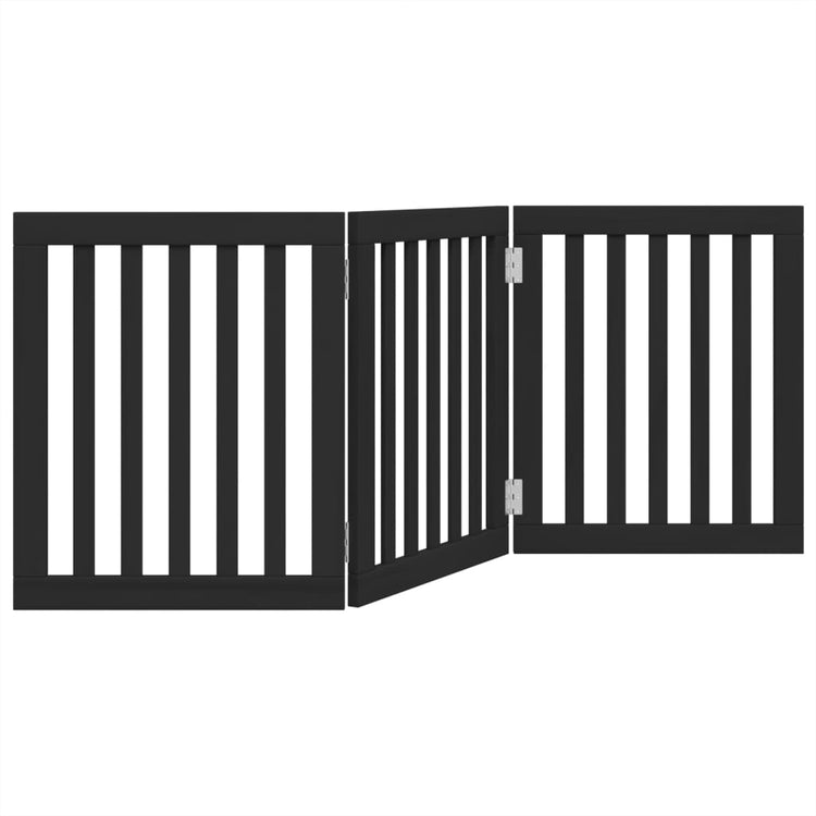 Vidaxl Hundezaun zusammenklappbar 3 Paneele 150 cm Pappelholz Schwarz