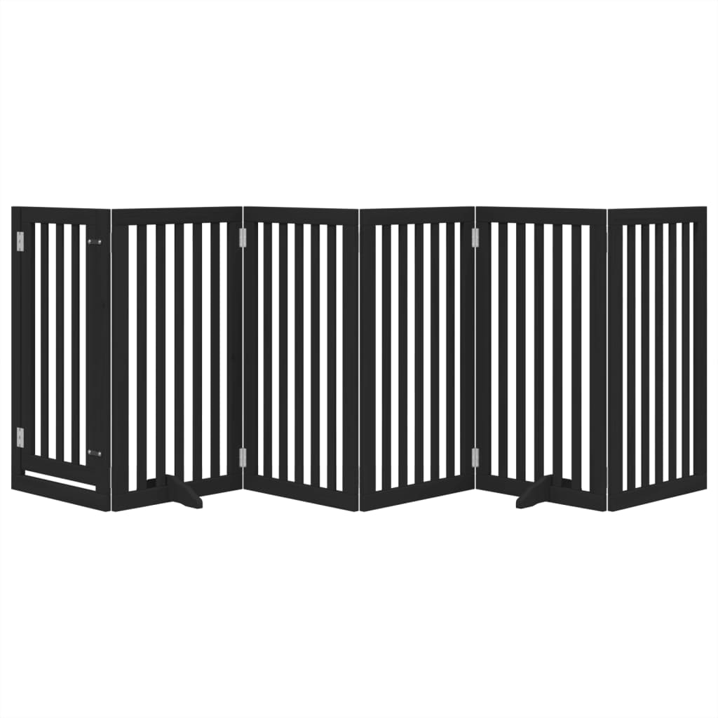 Vidaxl Hundezaun zusammenklappbar 6 Panels 300 cm Populierhout Schwarz