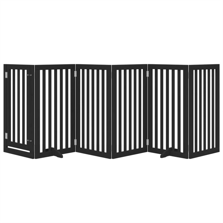 Vidaxl Hundezaun zusammenklappbar 6 Panels 300 cm Populierhout Schwarz
