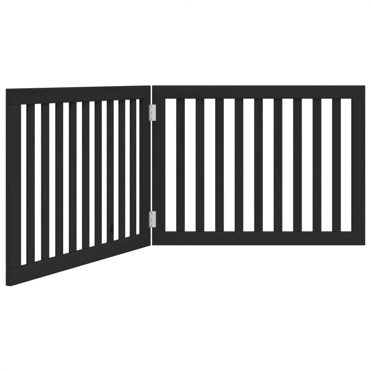 Vidaxl Hundezaun zusammenklappbar 2 Panels 160 cm Populierhout Schwarz