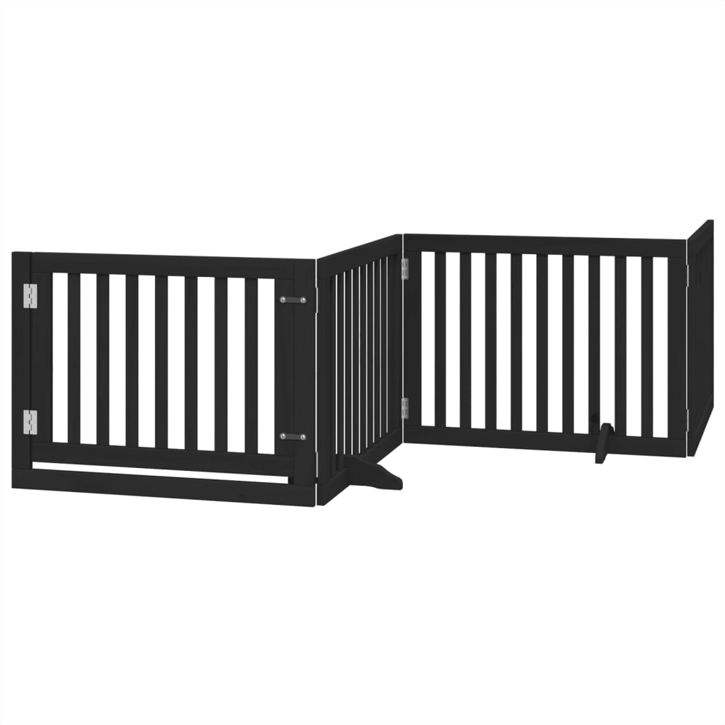 Vidaxx faltbares Hundegitter 4 Paneele 320 cm Pappelholz schwarz
