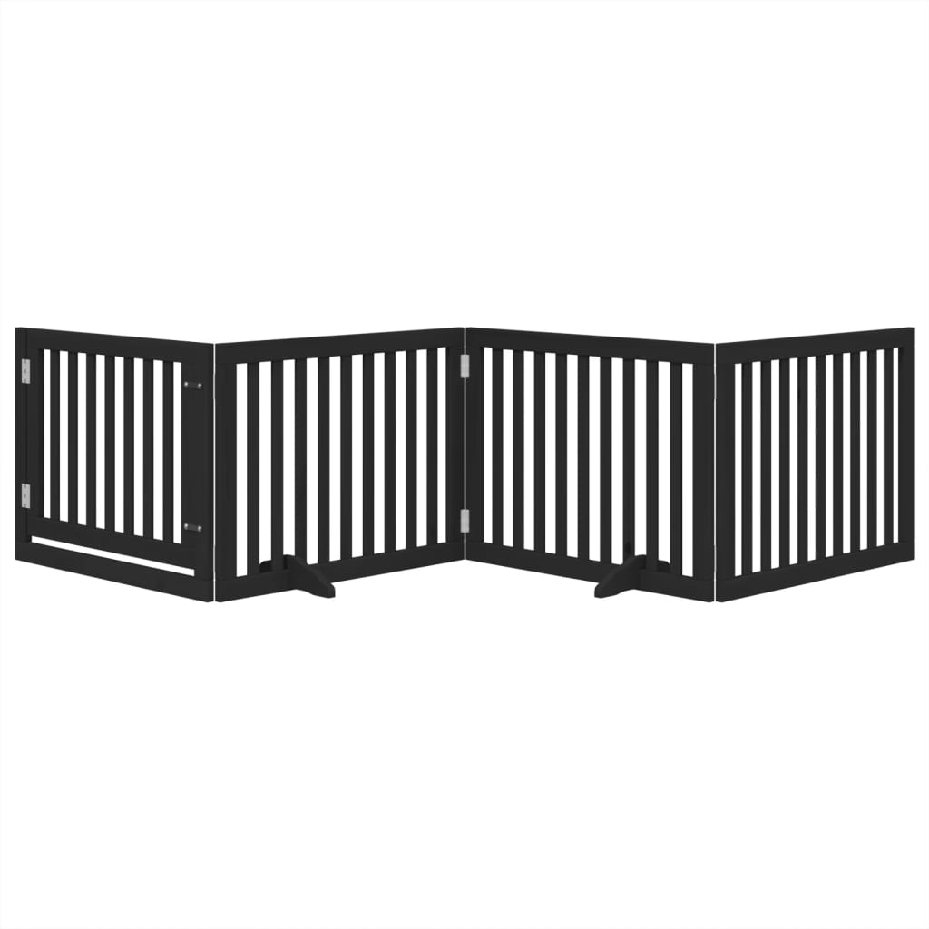 Vidaxx faltbares Hundegitter 4 Paneele 320 cm Pappelholz schwarz