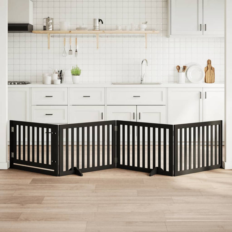 Vidaxx faltbares Hundegitter 4 Paneele 320 cm Pappelholz schwarz