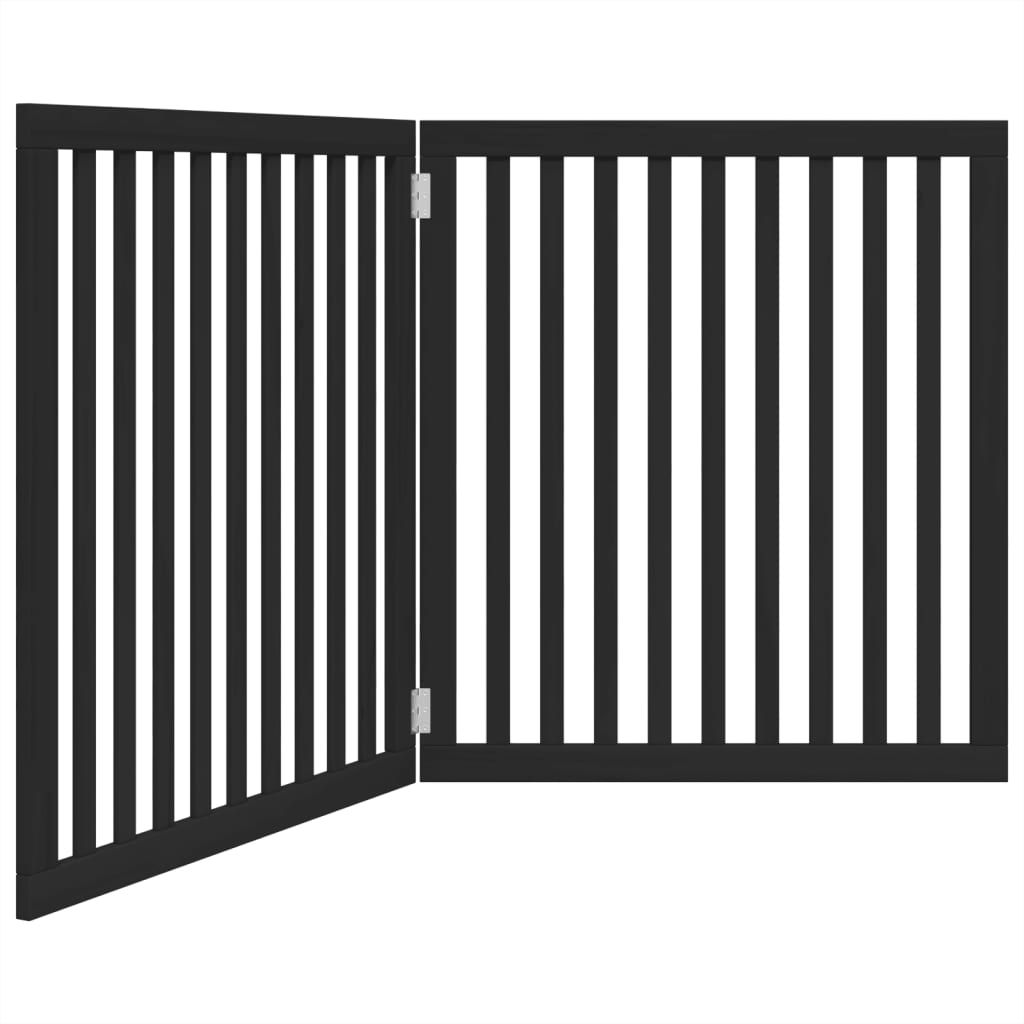 Vidaxl Hundezaun zusammenklappbar 2 Panels 160 cm Populierhout Schwarz