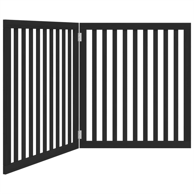 Vidaxl Hundezaun zusammenklappbar 2 Panels 160 cm Populierhout Schwarz