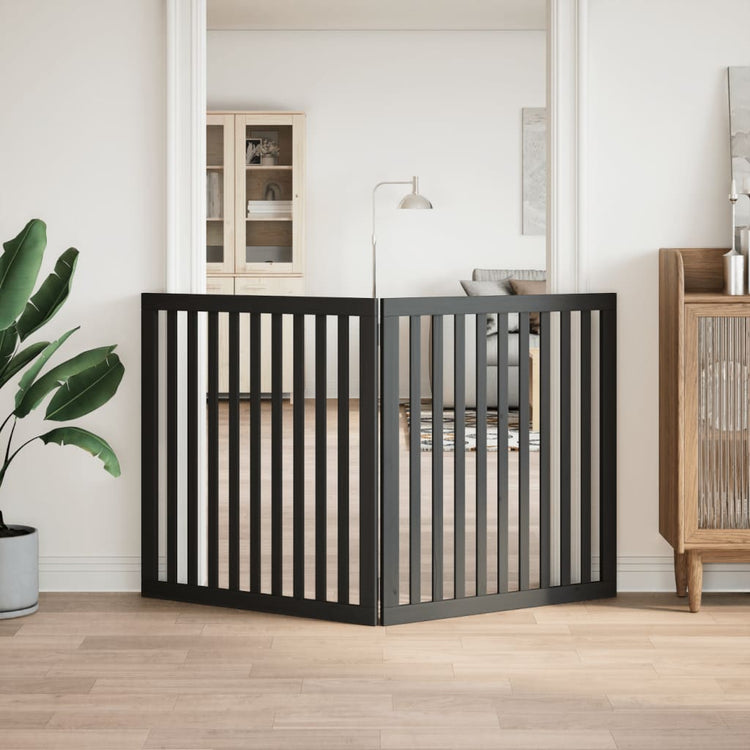 Vidaxl Hundezaun zusammenklappbar 2 Panels 160 cm Populierhout Schwarz