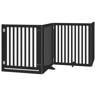Vidaxl Hundezaun zusammenklappbar 4 Paneele 320 cm Pappelholz Schwarz