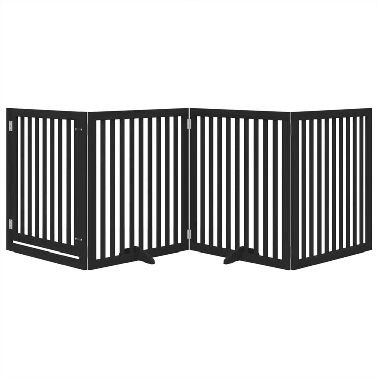 Vidaxl Hundezaun zusammenklappbar 4 Paneele 320 cm Pappelholz Schwarz