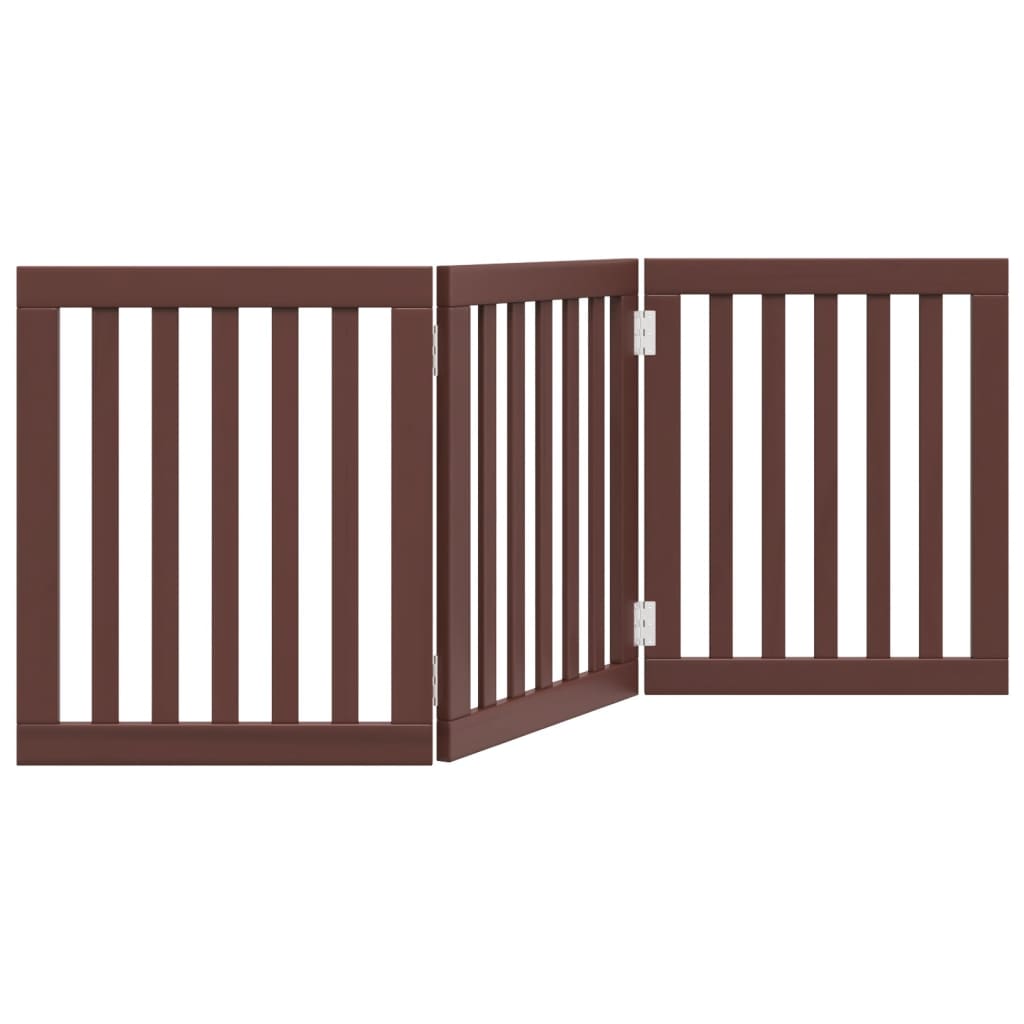Vidaxl Hundezaun zusammenklappbar 3 Paneele 150 cm Pappelholz braun