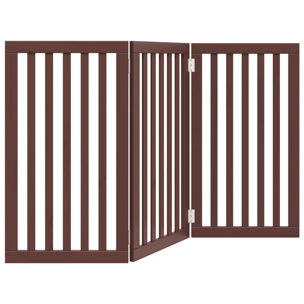 Vidaxl Hundezaun zusammenklappbar 3 Paneele 150 cm Pappelholz braun