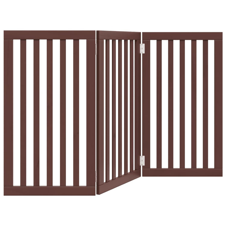 Vidaxl Hundezaun zusammenklappbar 3 Paneele 150 cm Pappelholz braun
