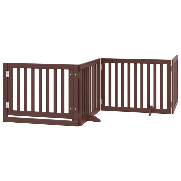 Vidaxl Hundezaun zusammenklappbar 4 Paneele 320 cm Pappelholz braun