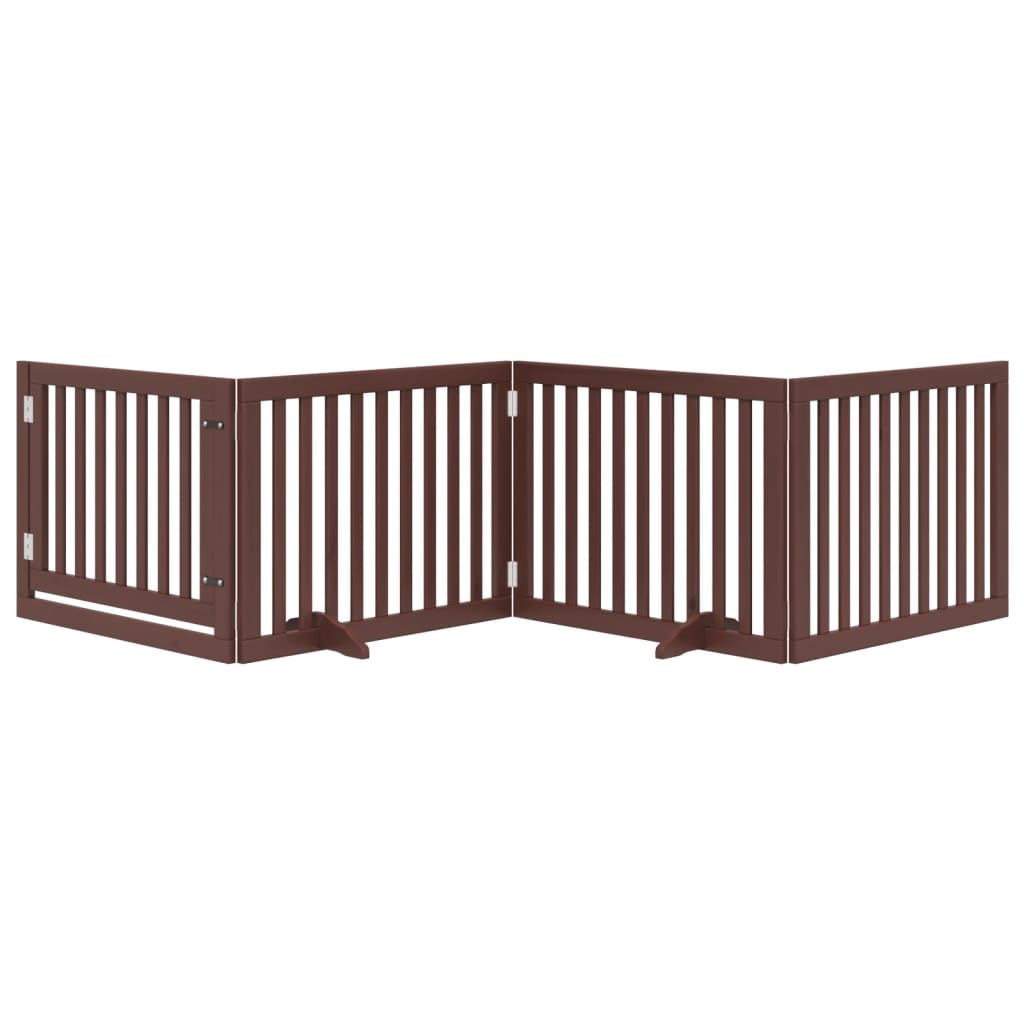 Vidaxl Hundezaun zusammenklappbar 4 Paneele 320 cm Pappelholz braun
