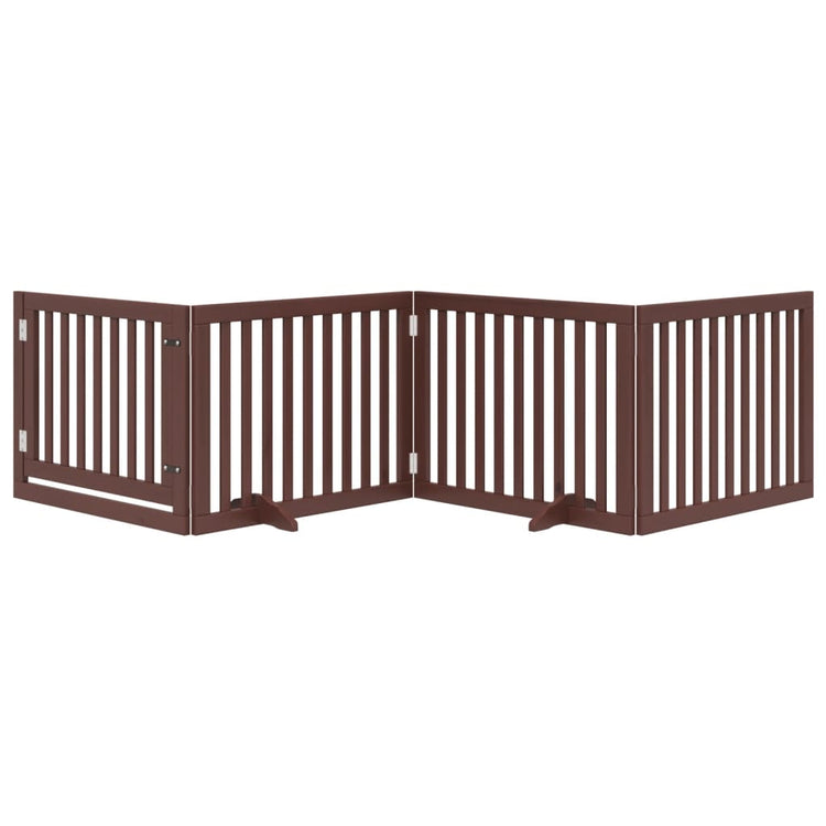 Vidaxl Hundezaun zusammenklappbar 4 Paneele 320 cm Pappelholz braun