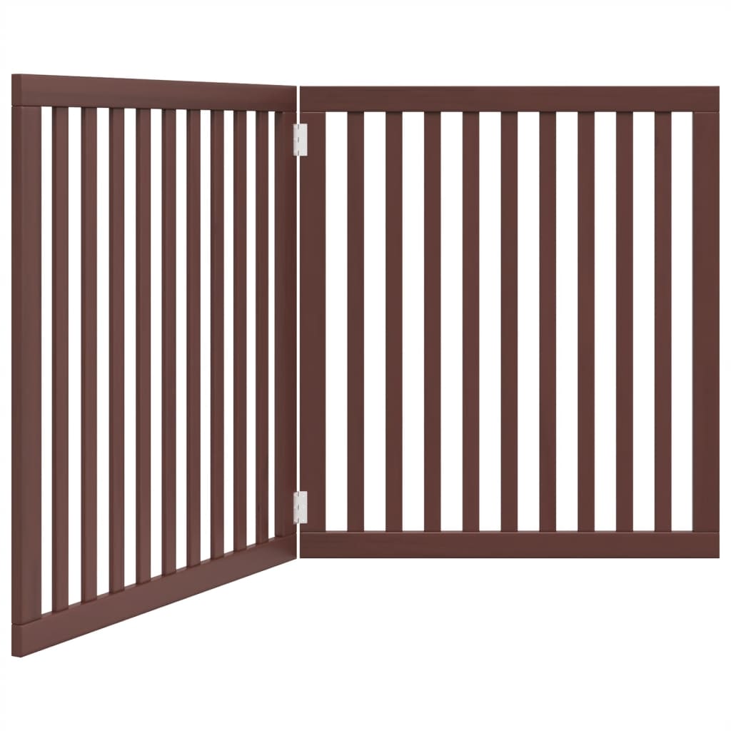 Vidaxl Hundezaun zusammenklappbar 2 Paneele 160 cm Pappelholz braun