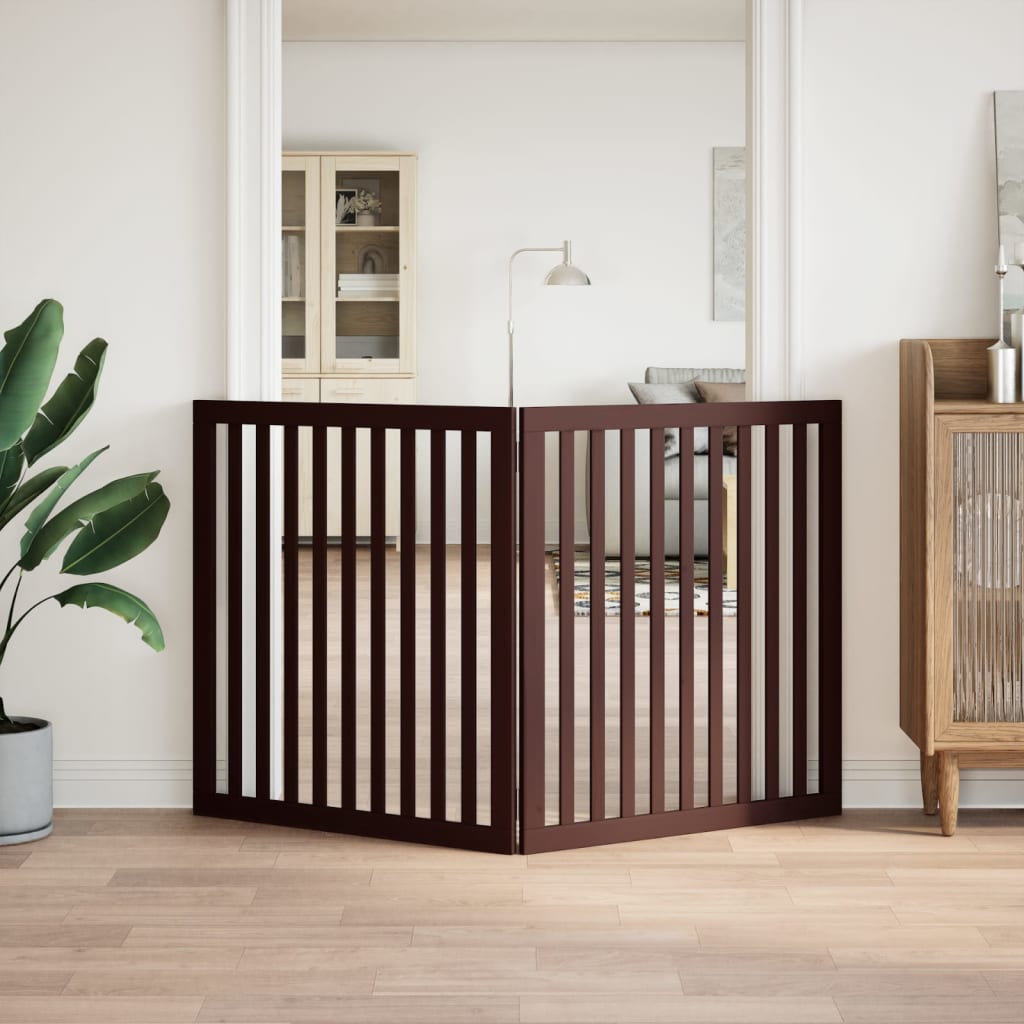 Vidaxl Hundezaun zusammenklappbar 2 Paneele 160 cm Pappelholz braun