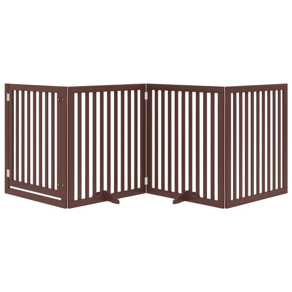 Vidaxl Hundezaun zusammenklappbar 4 Paneele 320 cm Pappelholz braun