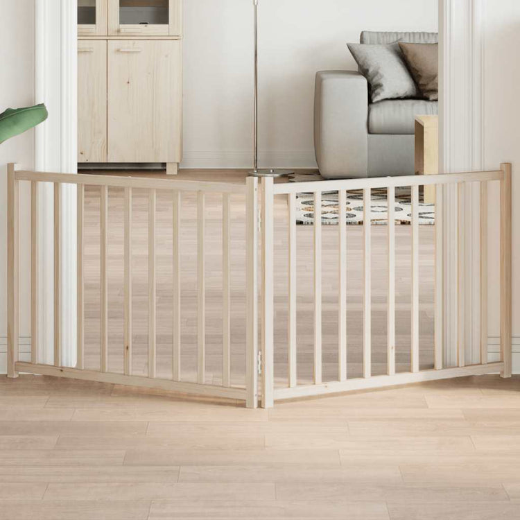 VIDAXL Hundezaun zusammenklappbar 2 Panels 160 cm Festkieferholz