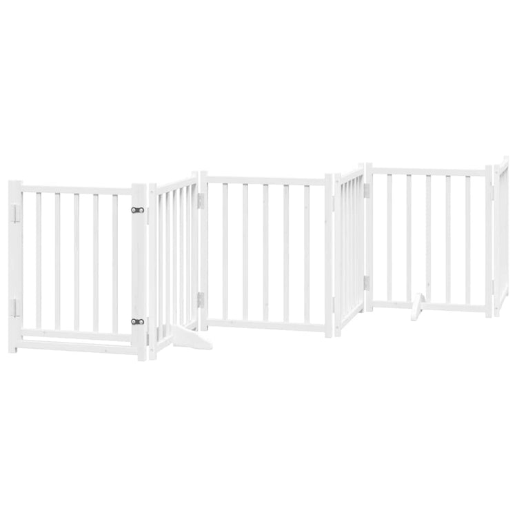 Vidaxl faltbares Hundegitter 6 Paneele 300 cm massives Kiefernholz weiß