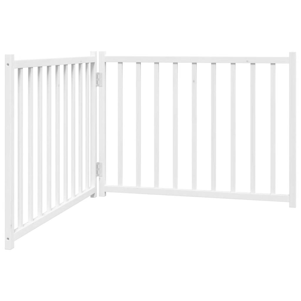 Vidaxl Hundezaun zusammenklappbar 2 Panels 160 cm Festkiefer weiß